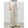 VIMAGE/纬漫纪夏季新款高腰长裤阔腿裤印花女裤V1705321 商品缩略图3