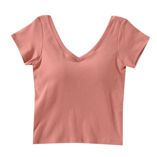 壁虎瑜伽【2205SY175】V领齐腰亲肤短袖（有胸垫）【5天发货】 商品图9