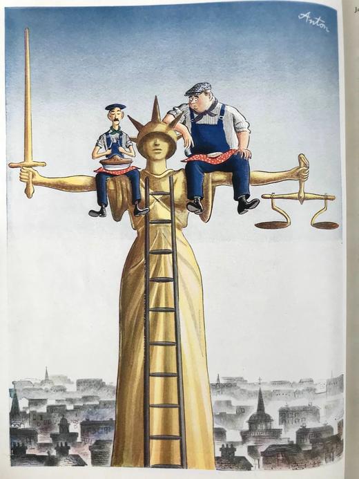 1939年1-6月 英国讽刺漫画杂志《笨拙》 数百幅插图（含彩色） 漆布精装16开 商品图4