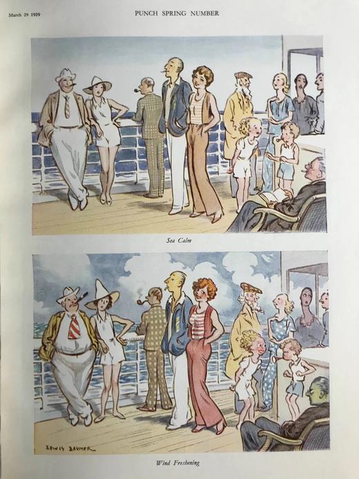 1939年1-6月 英国讽刺漫画杂志《笨拙》 数百幅插图（含彩色） 漆布精装16开 商品图7