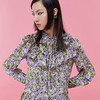  两三事国潮艺术明日世界的花春新款复古荷叶边拼接印花连衣裙 商品缩略图0