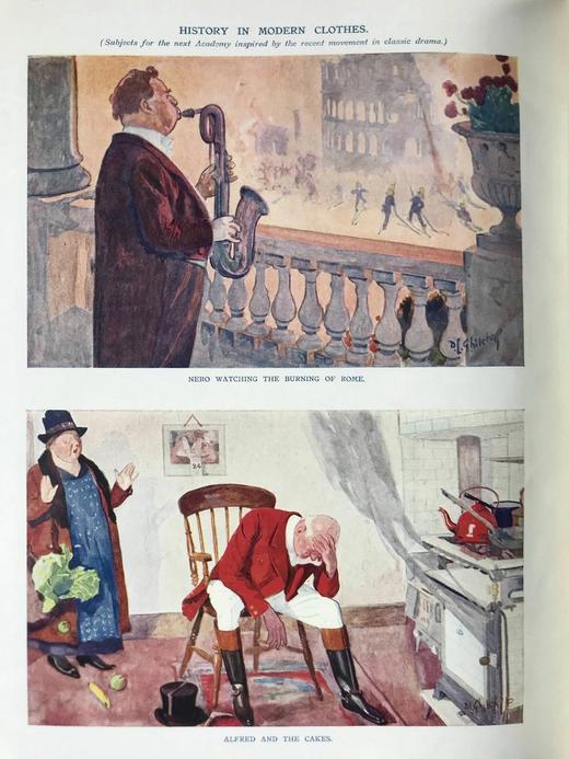 1928年7-12月 英国讽刺漫画杂志《笨拙》 数百幅插图（含彩色） 漆布精装16开 商品图5