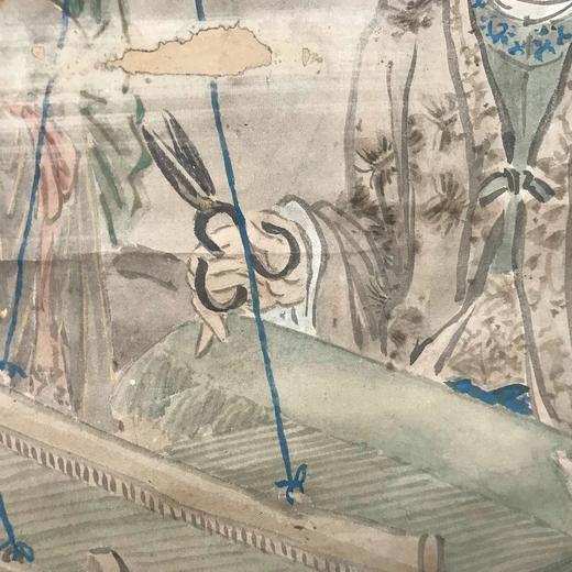 水墨画卷轴 孟母断织图 纸本装裱 无盒 商品图7