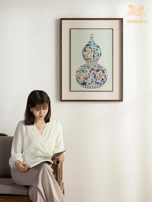 铜师傅 手工錾刻 铜雕画《福 临门》装饰画 玄关画 背景画 壁画 商品图4