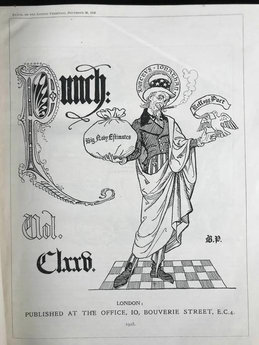 1928年7-12月 英国讽刺漫画杂志《笨拙》 数百幅插图（含彩色） 漆布精装16开 商品图2