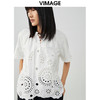 VIMAGE/纬漫纪夏季新款100%棉洋气精致蕾丝镂空小上衣V1713332 商品缩略图3