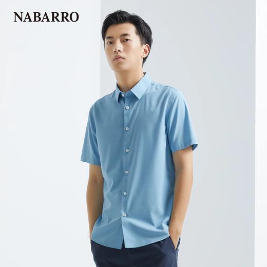 纳巴罗亲肤柔软商务休闲翻领短袖衬衫NB153920970A 商品图2