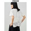 VIMAGE/纬漫纪夏季新款100%棉洋气精致蕾丝镂空小上衣V1713332 商品缩略图4