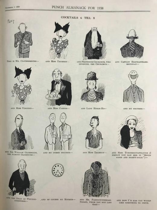 1938年1-6月 英国讽刺漫画杂志《笨拙》 数百幅插图（含彩色） 漆布精装16开 商品图5