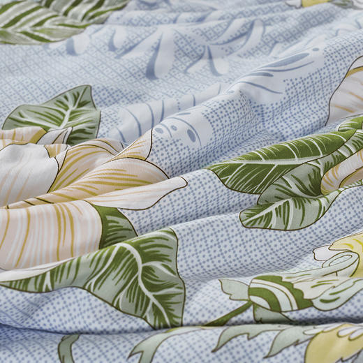 富安娜富安娜夏被蚕丝被 被芯床单四件/丝柔系列▪花悦沁意 商品图1