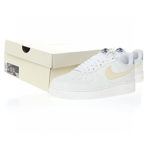 耐克Nike Air Force 1'07 Low Canvas"White/Light Blue/Yellow"空军一号 商品图8