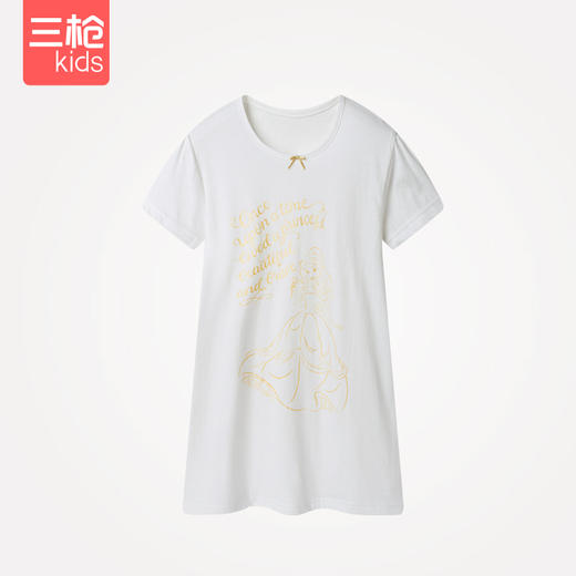Threegun三枪 【舒肤薄棉】女童圆领短袖儿童睡裙家居裙-78179A011 商品图2