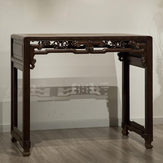 清 红木独板攒接拐子纹书桌 商品图4