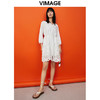 VIMAGE/纬漫纪夏季新品纯色百搭透气不规则设计感小众系带连衣裙V1707369 商品缩略图0
