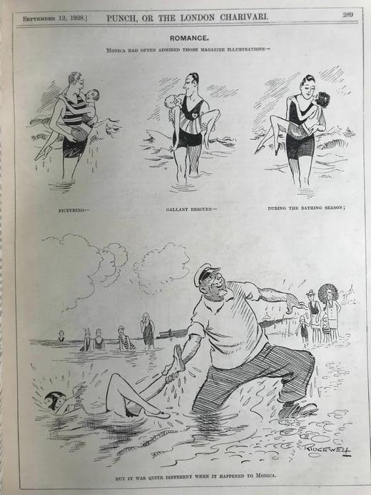 1928年7-12月 英国讽刺漫画杂志《笨拙》 数百幅插图（含彩色） 漆布精装16开 商品图12