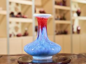 彩色丝毛釉扁肚瓶