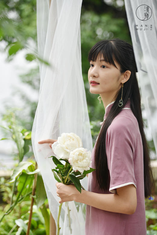 【漫物记】小满·铜氨丝彤管包边四分连袖旗袍 商品图8