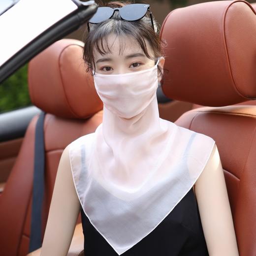 买一送一！清爽透气桑蚕丝面纱，遮脸围巾护颈口罩MXSM 商品图7