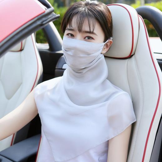买一送一！清爽透气桑蚕丝面纱，遮脸围巾护颈口罩MXSM 商品图1