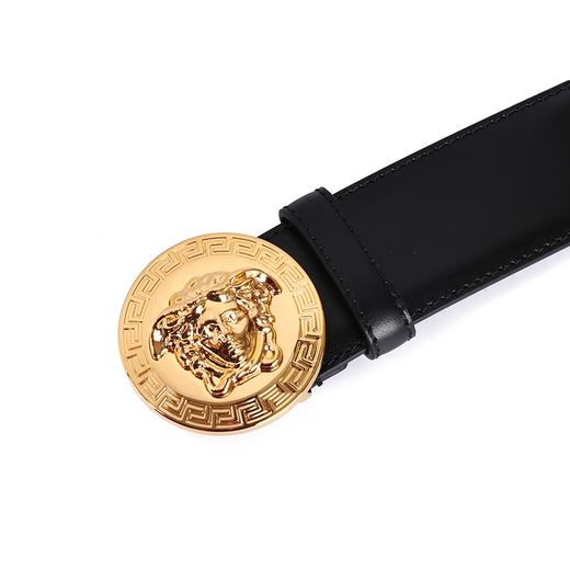 VERSACE 范思哲 男士牛皮美杜莎板扣皮带腰带 黑色 DCU4806 DVTP1 D410H 商品图3