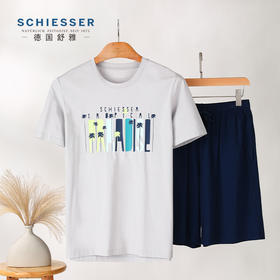 舒雅男士睡衣22春夏新款纯棉薄款套头短袖短裤休闲家居服套装39/19599H