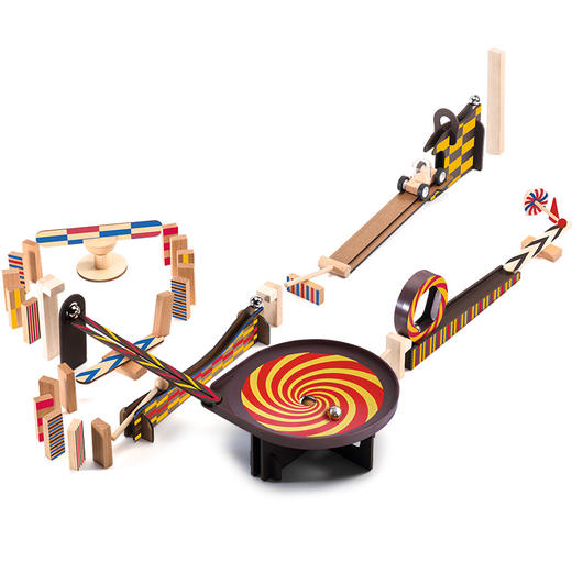 （节日赠品专属）Djeco儿童骨牌积木机关多米诺创意玩具桌面游戏成人桌游8岁 商品图9