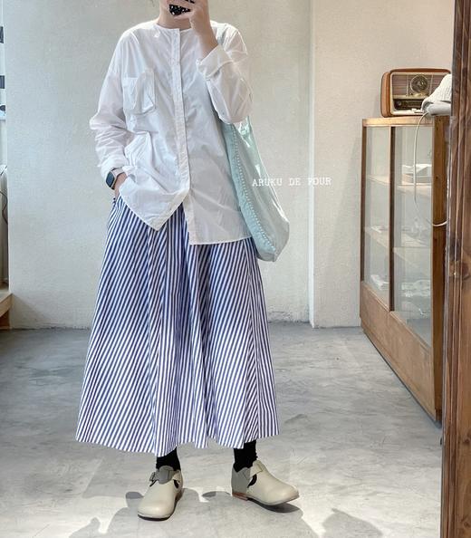 ichi炭黑条纹/蓝条纹/绿格纹半裙 商品图8