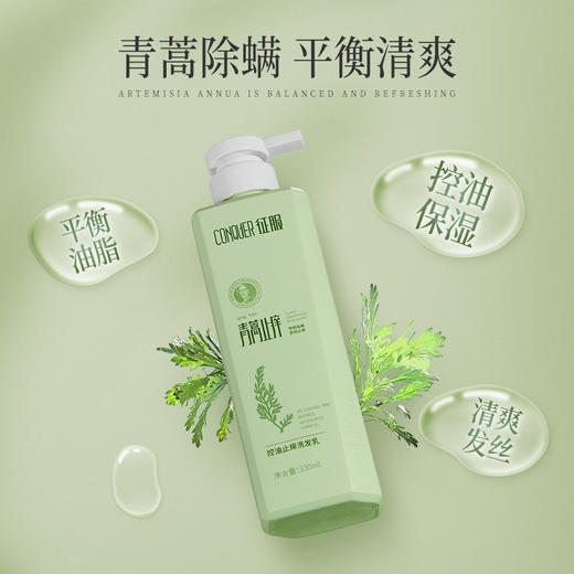 征服800ml 新升级2代征服青蒿除螨生姜养护洗发水，滋养头皮，强韧发根润肤沐浴露，护发素改善脆弱发质、受损发丝 青蒿固发柔顺洗发系列 商品图3