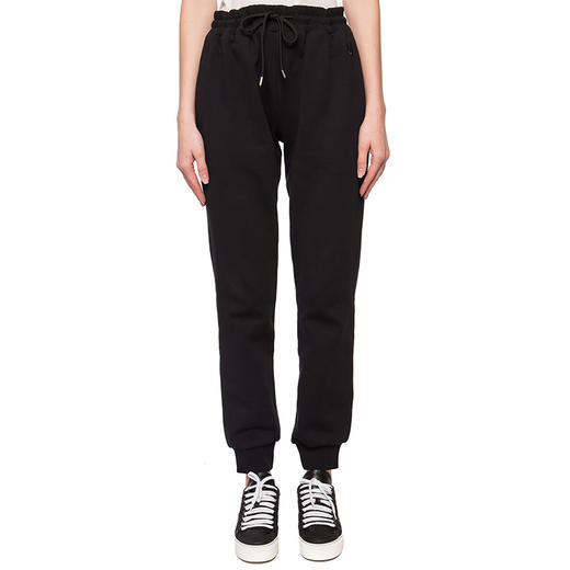 McQ 麦昆 女士棉质黑色燕子徽标刺绣抽绳休闲运动裤 黑色 405198 RMT73 1000 商品图1