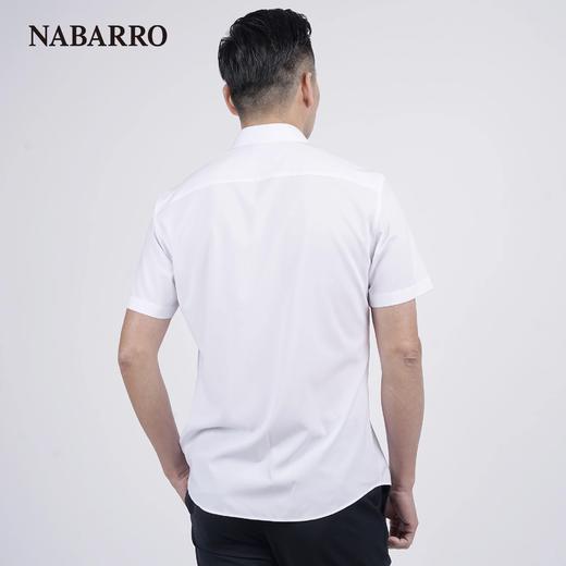 纳巴罗牛奶丝白色商务微弹短袖衬衫NB153925202A 商品图2