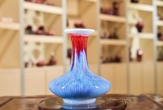 彩色丝毛釉扁肚瓶 商品图0