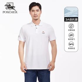 堡马男士翻领短袖百搭POLO衫彩虹T86625323