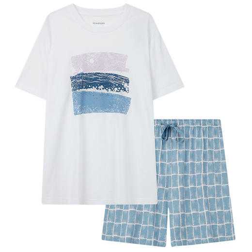 舒雅22年春夏新品男纯棉印花休闲家居服睡衣套装39/19604H 商品图5