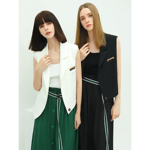 【专属秒杀】COCOBELLA设计感不对称衣摆西装马甲女混搭通勤OL马夹WS4 商品图3