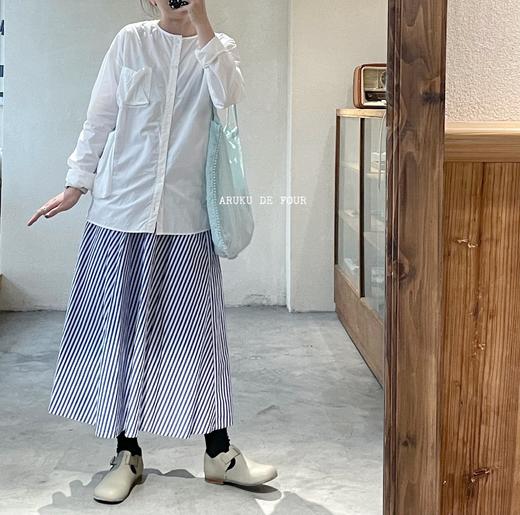 ichi炭黑条纹/蓝条纹/绿格纹半裙 商品图6