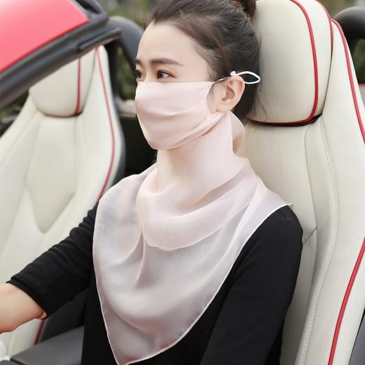 买一送一！清爽透气桑蚕丝面纱，遮脸围巾护颈口罩MXSM 商品图0