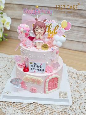 1027CAKE | 双层蛋糕 粉色系 周岁 小公主