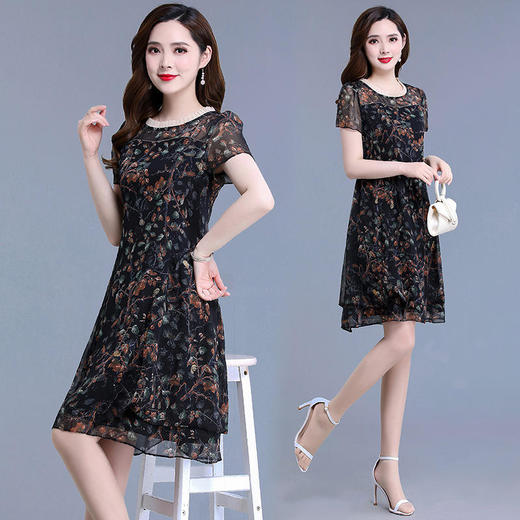 YWE XY22YSW36时尚印花连衣裙气质减龄 商品图1