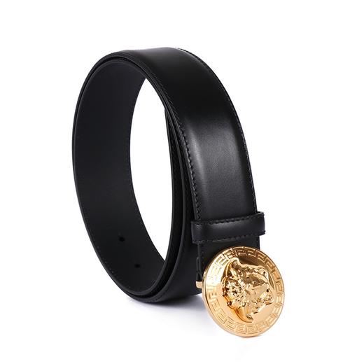 VERSACE 范思哲 男士牛皮美杜莎板扣皮带腰带 黑色 DCU4806 DVTP1 D410H 商品图2