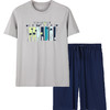 舒雅男士睡衣22春夏新款纯棉薄款套头短袖短裤休闲家居服套装39/19599H 商品缩略图4
