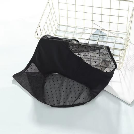 安莉芳薄款通透性感网纱波点内裤女士棉质底裆中腰三角裤E200484 商品图2