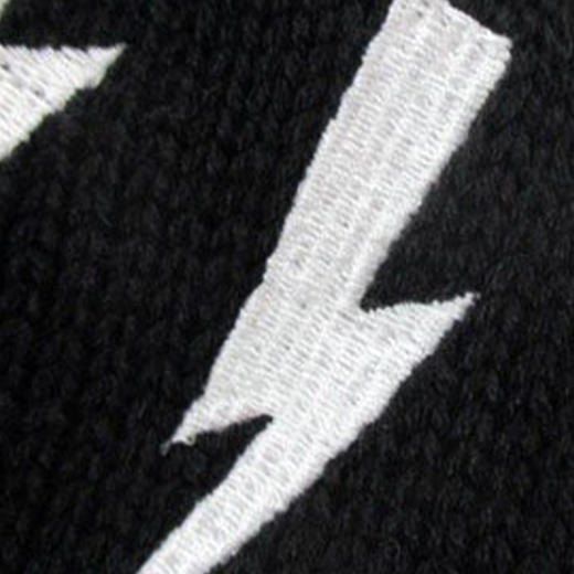 NEIL BARRETT 尼奥.贝奈特 羊毛白色闪电徽标针织帽 黑色 BCP261 H9568  524 商品图3