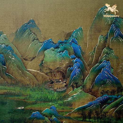 铜师傅 手工錾刻 铜雕画 《千里江山之江山如画》装饰画 商品图4