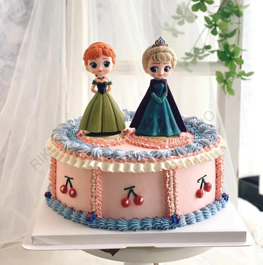 【艾莎&安娜】冰雪奇缘手绘鲜果蛋糕 商品图0