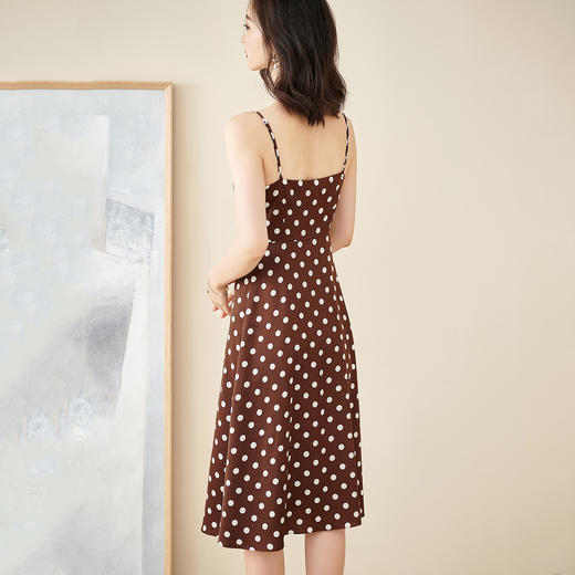 剩S 米思阳2024夏季新款复古优雅波点吊带裙子修身显瘦中长连衣裙1140 商品图3