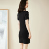 芳外2025夏季新款时尚优雅圆领裙子修身显瘦开叉针织连衣裙1531 商品缩略图3
