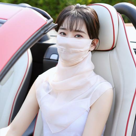 买一送一！清爽透气桑蚕丝面纱，遮脸围巾护颈口罩MXSM 商品图3