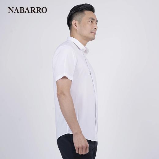 纳巴罗牛奶丝白色商务微弹短袖衬衫NB153925202A 商品图1