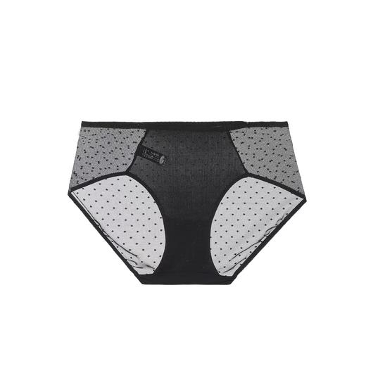 安莉芳薄款通透性感网纱波点内裤女士棉质底裆中腰三角裤E200484 商品图1