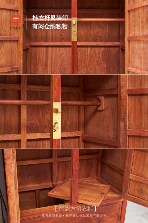 红桥红  家具严选  缅甸花梨（大果紫檀）【228荷韵 方角衣柜】 商品图5